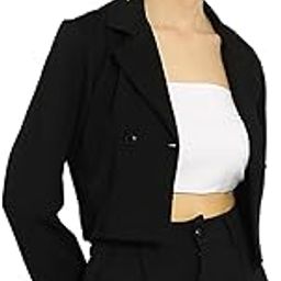 Women's Single Breasted Relaxed Fit Lapel Collar Full Sleeve Blazer-image-10