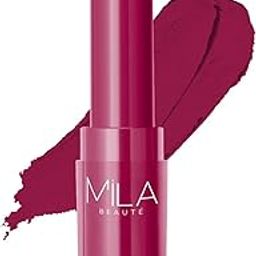 PREMIUM Beauté Creamy Comfort Matte Long-Lasting Lipstick for Women | Highly Pigmented & Hydrating Lipstick with Jojoba | Single Swipe Application | Suitable for Indian Skin Tones - PURPLE HEART-SH7711-image-74