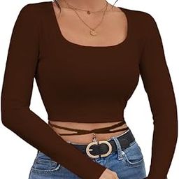 Rib Knitted Deep Neck Waist Tie Full Sleeve Crop Top for Women and Girls-image-14