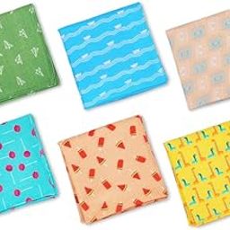 Kids 100% Organic Premium Pure Cotton Handkerchiefs Printed Stylish Large Size (Pack Of 6)-picture-34