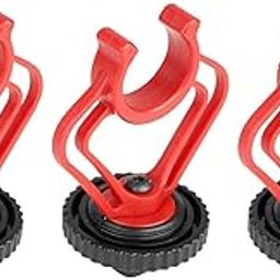 FOTOKINA Triple Mount Bracket with Red ABS Plastic and Shoe Mount Adapter - 3-Slot Universal Holder for Microphones, LED Lights, Monitors, Ideal for DSLR Cameras, Camcorders, and Video Accessories-25