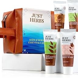 Just Herbs Bath & Body Travel Kit with Shampoo | Facewash | Bodywash and Body Lotion Perfect for Gifting Travel Combo Set for Men-image-64