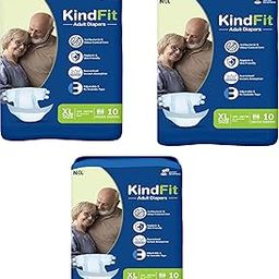 KINDFIT Adult Diapers Tape Style - 30 Count (Extra Large) | Waist Size 46-64 inch; 115-165 cm with odour lock, Unisex, Leakproof, Wetness Indicator and Anti-Bacterial High Absorbent Core | Pack of-3-image-46