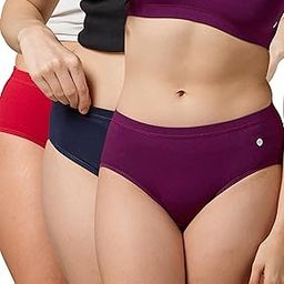 Hipster Panties for Women Mid Waist High Coverage Premium Ultra Soft Cotton Spandex with Concealed Waistband and StayFresh Treatment-image-58