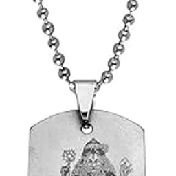 m men style Hindu God Lord Narasimha VenkateshaVishnu Avatar Divine Silver Stainless Steel Pendant Necklace Chain For Men And Women SPn2022515-picture-22