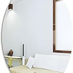 Elittera Oval Shape Adhesive Mirror Sticker for Wall on Tiles Bedroom Living Room Basin Mirror Bathroom Wall Mirror Both Side Sticker Acrylic Wall Mirror-57