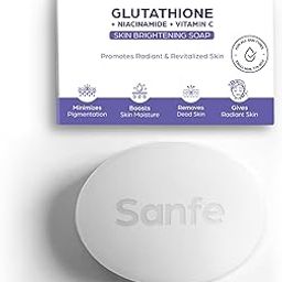 Sanfe Glutathione Niacinamide Vitamin C Brightening Soap | Hydrating, Minimizes pigmentation, Removes Dead Skin | Skin whitening soap for women and men | Tan Removal Hyperpigmentation & Glow 75gm-35