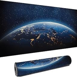 Dyazo Large Earth Design Extended Desk Mat | Mouse Mat Water Resistant Anti Slip Design for Laptop & Notebooks Size 800 x 300 mm (Black No Logo)-27