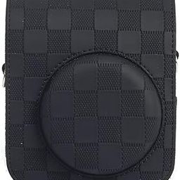 ZIKKON PU Leather Protective Camera Case Pouch Compatible with Fuji-Film Instant Insta-x Mini 12 Instant Camera Carrying Bag with Adjustable Shoulder Strap- Black-12
