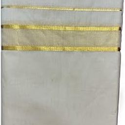 KERALA PURE COTTON CREAM DOTHI,MENS RICH FLORA JARI 100% COTTON CREAM DOTHI KERALA DOUBLE MUNDU-image-26