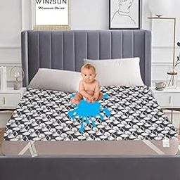 King Size Waterproof Mattress Protector Cover (Blue) (King-72 * 78 Inch)-image-50
