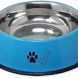 PET FUN® Stainless Steel Dog Bowl 450ML | Non-Slip Rubber Base | Durable & Lightweight | Easy to Clean Feeding & Watering Bowl for Small to Medium Dogs & Cats (Blue)-image-45
