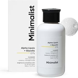Minimalist 7% ALA + Glycolic Brightening Face Wash | With ALA For Glowing Skin, AHA for Exfoliation and Vitamin B5 For Hydration | Sulphate-free | Fragrance- free | For Men & Women | 100 ml-39