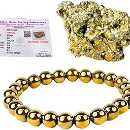 Abundance Combo – Real Peru Pyrite Stone (100-120g) & Golden Pyrite Bracelet Certified – Attracts Wealth, Business Luck & Success – Reiki Healing, Vastu, Gifts for Prosperity & Confidence, Rakhi Gift-image-17