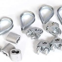 FSENTERPRISES Gym Wire U Lock/Wire Thimble (Eye) Lock/Wire Ferul Lock Combo Pack-24