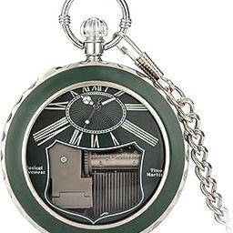 Quartz Pocket Watch Musical Movement Retro for Graduation Son Green | Pocket Watches | Watches Parts & Accessories-image-15