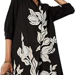 max Women's Cotton Blend Regular Maxi Kurta Set-picture-0