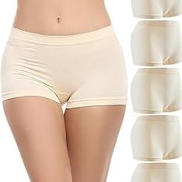 SunFlux® Boy Shorts Underwear for Women, Ladies Nylon Stretch Comfort Flex Fit Seamless Boyshort Panties Boxer Briefs 5 Pack-image-14