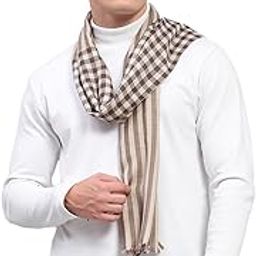 Mens Beige Self Design Muffler (224MUF7943-0-13)-image-2