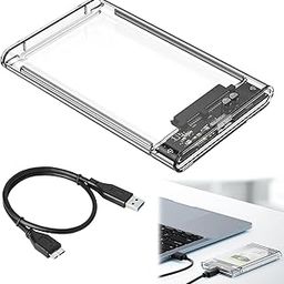 2.5 Inch Hard Drive Enclosure, 5Gbps USB 3.0 to SATA III SSD/HDD Caddy with UASP Support, Tool-Free Transparent Clear External Hard Drive Case with LED Indicator for 7mm/9.5mm 2.5" SATA HDD & SSD-image-80