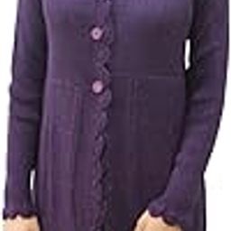 Women Woollen Long Cardigan Shrug -Mauve, Free Size-5