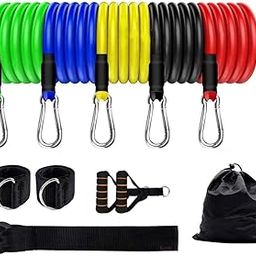 GOCART WITH G LOGO 9 pcs Resistance Band Set - with Door Anchor, Handles, Stackable Up to 80lbs - for Resistance Training, Physical Therapy, Home Workouts-image-13