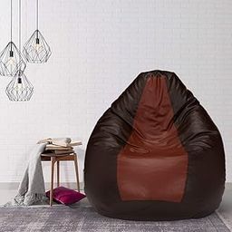 hOuse DECoR Teardrop Regular Bean Bag Cover (Tan & Brown) (XXL)-picture-11