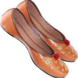 Women Casual Brown Rajasthani Juti Mojari Jutti Shoe-image-97