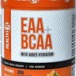 HealthER EAA BCAA Supplement with Electrolytes - 8500mg EAA & 6000mg BCAA | Amino Acid Powder for Intra/Post Workout Muscle Recovery with added Hydration - 300g (30 Servings) (Orange)-picture-20