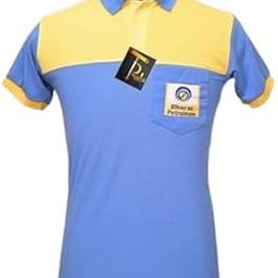 Bharat Petroleum Uniform Polo T-Shirt, Blue and Yellow, Corporate Logo Pocket Design-image-44