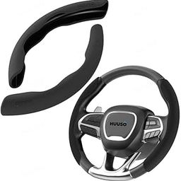 HUUSO Sporty Suede Black Steering Wheel Cover, Universal Anti Skid Soft Car Steering Wheel Protector Steering Compatible with Mercedes-Benz GLE-picture-20