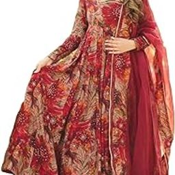 Fashion Women's Anarkali Suit, Red-picture-56