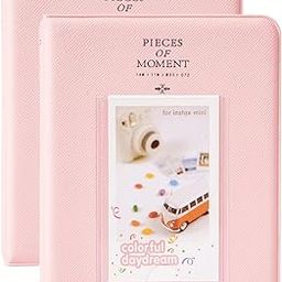 Zenko 2-Pack 64-Pockets Photo Album for Fujifilm Instax Mini 11 Mini12 7s 8 8+ 9 25 50s 70 90, 5 x 7.6 cm Mini Photo Album Compatible with Camera, Photo Book, Name Card Holder (Pink)-image-29