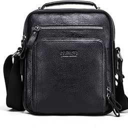 Genuine Leather Messenger Sling Stylish 9 Inch Ipad Tablet Camera Work Travel Casual Crossbody Bag (Black, Unisex)…-image-49