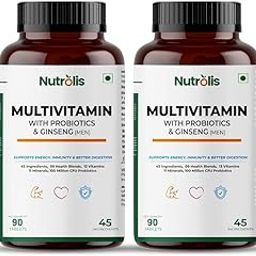 Nutrolis Multivitamin for Men with Probiotics & Ginseng – Boost Energy, Immunity, Digestion, Stamina, and Muscle Health – 90 Vegan, Non-GMO Tablets (Pack Of 2)-4