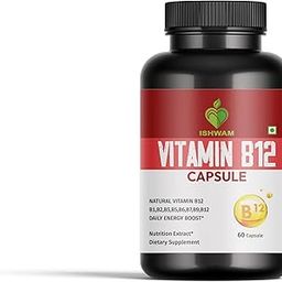 ISHWAM Vitamin B12 Supplements for Men & Women- 60 Veg Capsules-image-88
