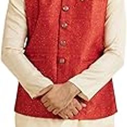 Men's Brocade Sequinned Nehru Jacket (1pc)-image-3