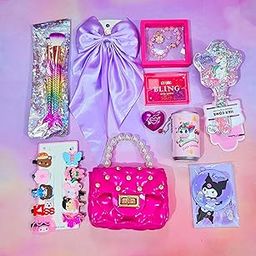 TOTTSY Girlie Gift Hamper For Girls | 10 Piece Curated Set With Mini Purse, Mermaid Brushes, Eyeshadow Palette, Lip Gloss & Much More | Birthday Return Gift For 3 - 12 Years Old Kids, Multicolor-image-70