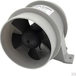 Enakshi® 3 Pieces Marine 12V Quiet Blower Water Resistant High Air Flow - 4 inch | Parts & Accessories | Boat Parts | Plumbing & Ventilation-image-50