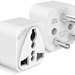 Elleys ENZO 3 pin Socket US Converter for India (USA, UK, China) Australia to India Plug Converter - Type D Plug Adapter 6A - 240V 2pin 3pin Socket Universal Travel Adapter for Home, Office - 2 Pcs-18