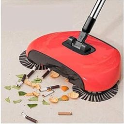 Vrishay 360 Degree Plastic Swivel Cordless Sweep Drag All-in-1 Sweeper Mop Auto Spin Hand Push Sweeping Broom Floor Dust Cleaning Sweeper-50