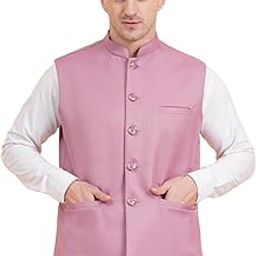 Men's Cotton Blend Nehru Jacket – Elegant Festive Wear with Mandarin Collar, Perfect for Eid, Weddings & Celebrations-image-1