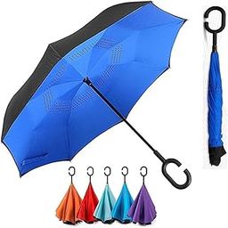 Unisex Windproof Upside Down Reverse Umbrella with C-Shaped Handle and UV Protection-36