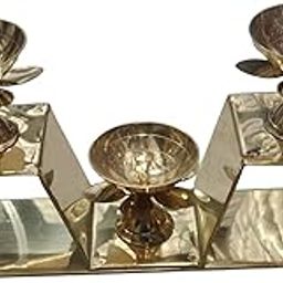 Decorative Crystal Lotus Diya, 3-Tier Design, Silver-image-14