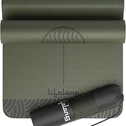 Lifelong Yoga Mat for Men & Women | 8mm Thick TPE Cushioning | Non-Toxic & Sweat-Resistant | Lightweight & Portable with Carry Bag | Home & Studio Workout Mat | Made in India (Olive Green)-19