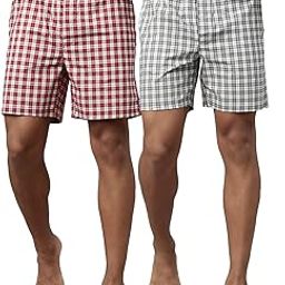Style# 024 Checks Woven Boxer Shorts for Men with Tag Free Comfort & Smartskin Technology (Assorted- Pack of 2) Color & Print May Vary-image-64