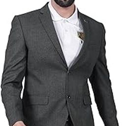 Men's Self Design Notched Lapel Collar Single Breasted Casual Blazer (P_MBZC00090)-picture-2