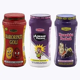 CHAMRIA COMBO PACK OF KARORPATI GOLI 200GMS, MUNAKKA 200GMS & AJWAIN PACHAK 150GMS-image-103