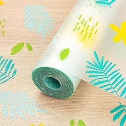 Premium Anti-Slip Kitchen Cabinet Drawer Shelf Mat Liner Sheets Waterproof Strong Table Mat EVA for Bathroom, Fridge Mat Textured Multipurpose (45 cm x 300 cm) (Yellow Green Flower)-18