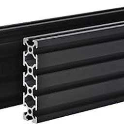 2PCS 20 Series T Slot 2080 Aluminum Extrusion Profile 23.6'',European Standard Anodized Linear Rail for 3D Printer Parts and CNC DIY 600mm Black(23.6inch)-13